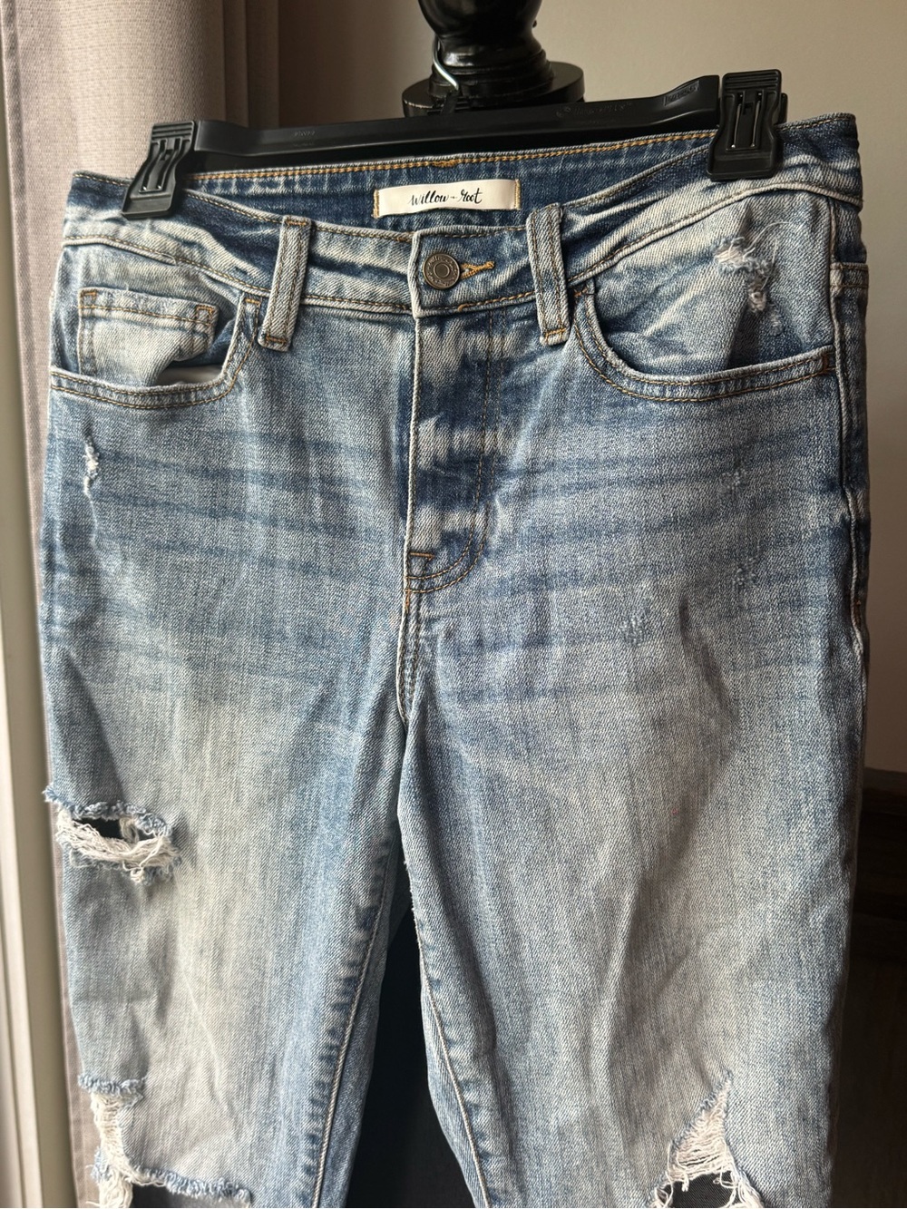 Willow + Root Distressed Denim Jeans Sz 27 - Picture 2 of 6